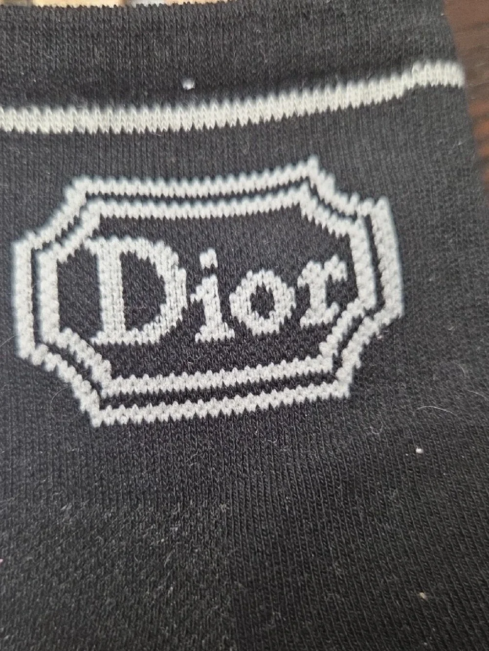 Dior Black Socks and Silver Key Card Holder Set